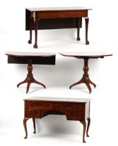 Property of a lady - an early 19th century George IV mahogany kneehole writing table with later