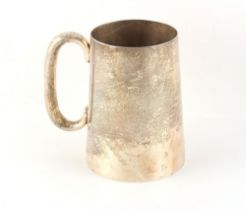 Property of a lady - a silver tankard, of plain form with glass base, Birmingham 1927, 4.85ins. (