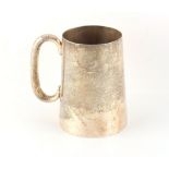 Property of a lady - a silver tankard, of plain form with glass base, Birmingham 1927, 4.85ins. (