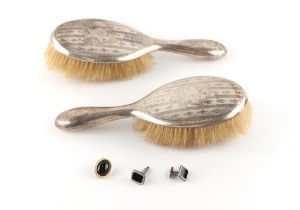 Property of a deceased estate - a pair of silver backed brushes, Birmingham 1921; together with a