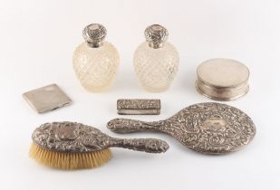 Property of a lady - a quantity of assorted silver & silver mounted items including a pair of