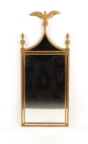 Property of a gentleman - a Regency style gilt framed pier mirror, with eagle cresting, 48ins. (
