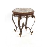 Property of a gentleman - an ornate brass & specimen marble circular topped occasional table, second