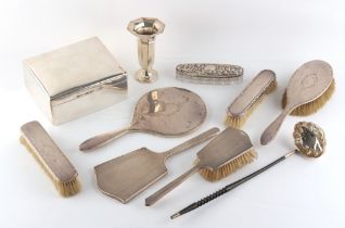 Property of a lady - a quantity of silver mounted items including a punch ladle and a cigar box (