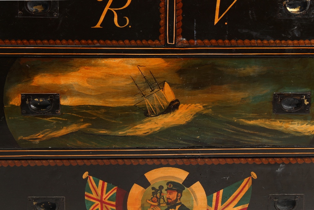 Property of a gentleman - a late 19th century painted pine chest of drawers with mahogany lined - Image 3 of 4