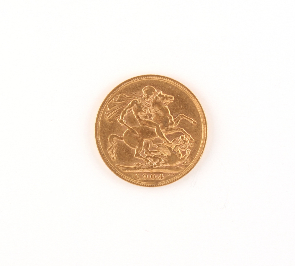 Property of a gentleman - gold coin - a 1904 King Edward VII gold full sovereign, London mint.