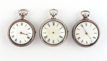 The Henry & Tricia Byrom Collection - three 19th century silver pair cased pocket watches, for