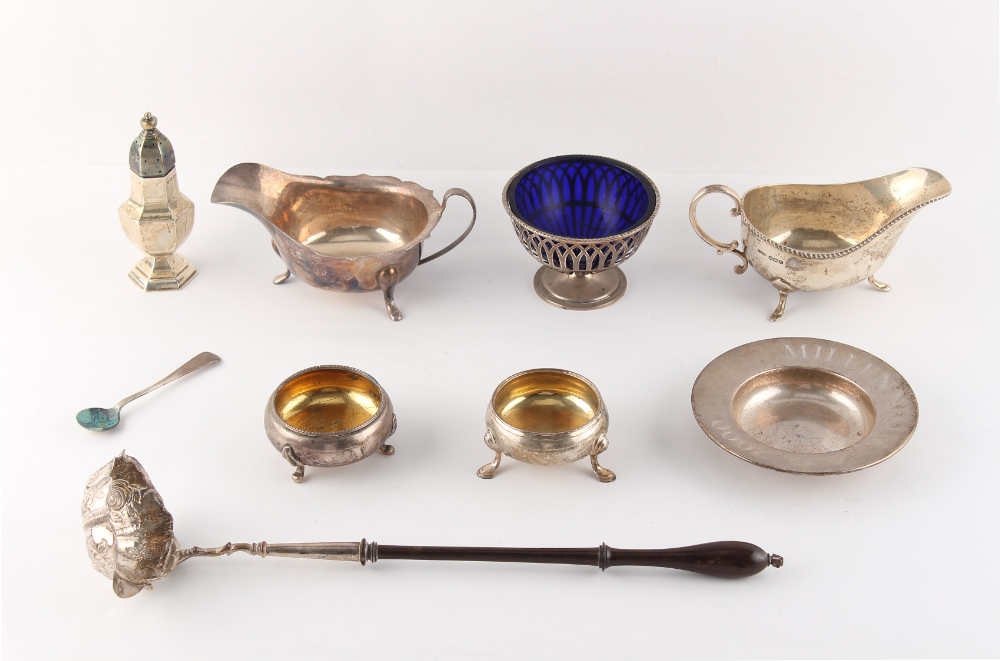 Property of a deceased estate - a quantity of silver & silver mounted items including two