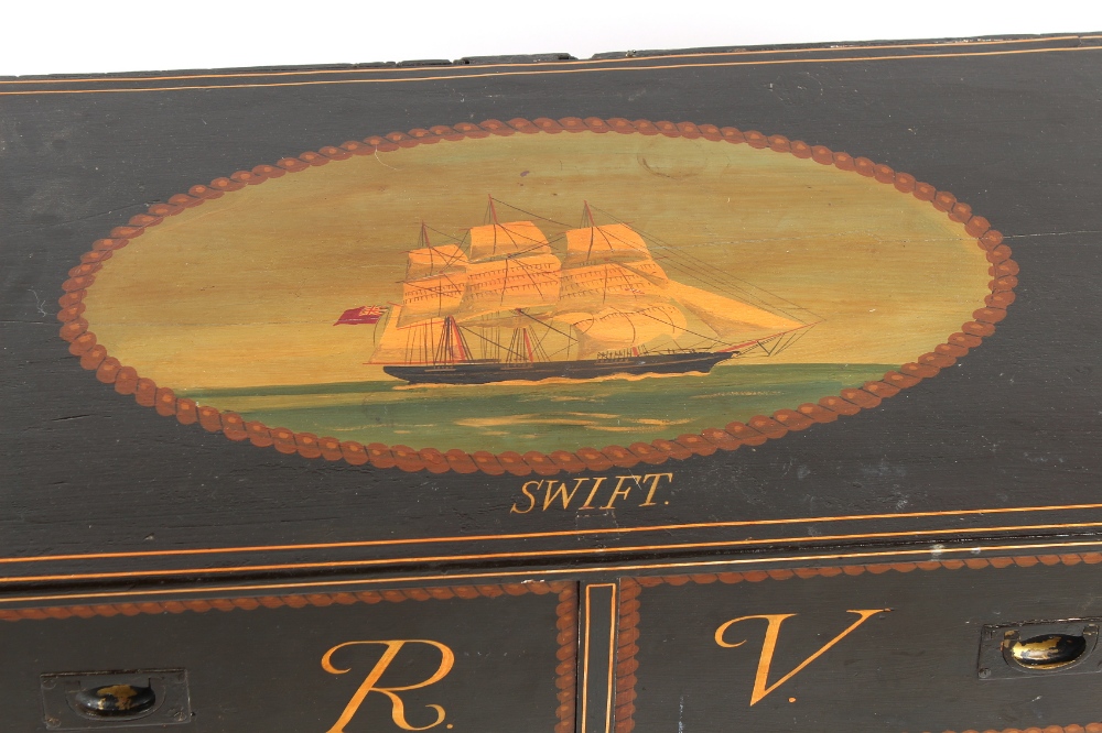 Property of a gentleman - a late 19th century painted pine chest of drawers with mahogany lined - Image 2 of 4