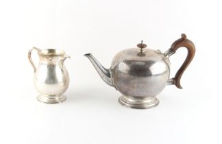 Property of a lady - a silver bullet shaped teapot, Wakely & Wheeler, London 1949; together with a