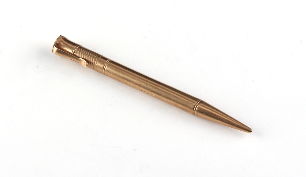 Property of a gentleman - a Mordan Everpoint 9ct gold propelling pencil, hallmarked London 1936, 4.