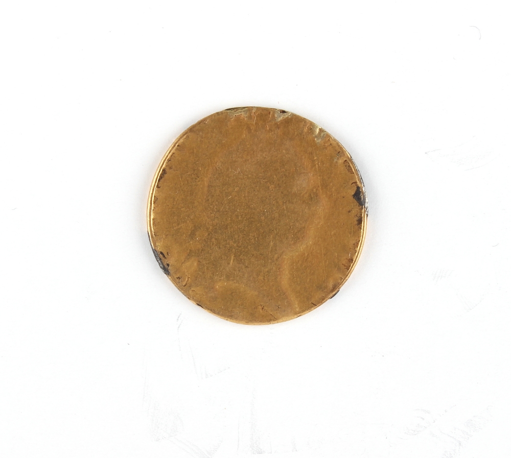 Property of a lady - gold coin - a very worn George III gold spade guinea, traces of solder from - Image 2 of 2