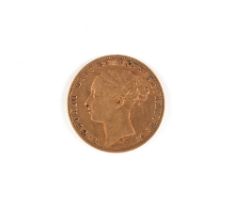 Property of a lady - gold coin - an 1874 Queen Victoria young head full sovereign.