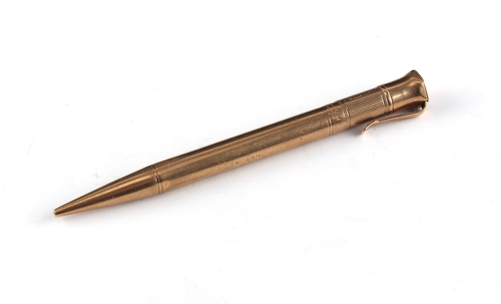 Property of a gentleman - a Mordan Everpoint 9ct gold propelling pencil, hallmarked London 1936, 4. - Image 2 of 2