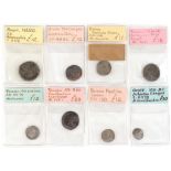 Property of a deceased estate - a collection of eight ancient Roman and Greek coins, including a