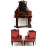 Property of a lady - a Victorian mahogany duchess dressing table, 47.5ins. (120.5cms.) wide (