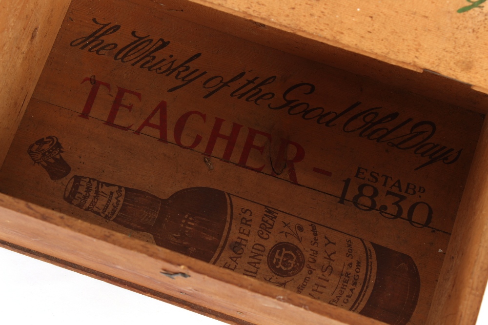 Property of a deceased estate - an early 20th century pine box advertising Teacher's Whisky, The - Image 2 of 2
