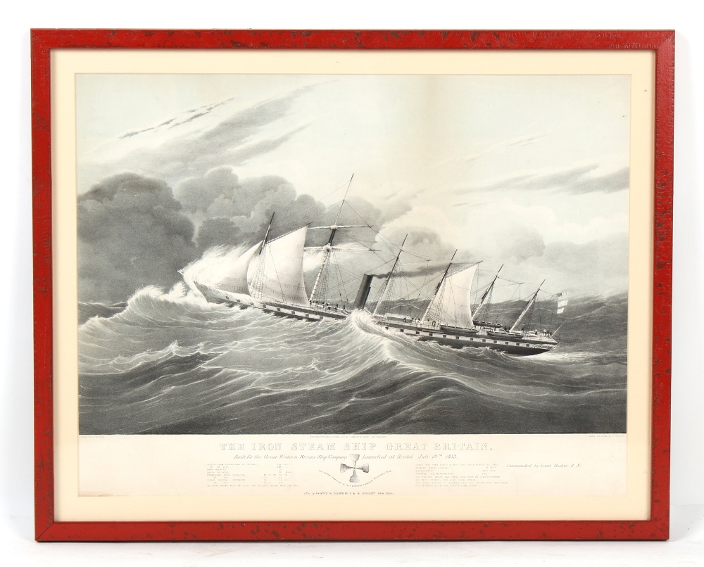 Property of a gentleman - C. Parsons after J. Walter - 'THE IRON STEAM SHIP GREAT BRITAIN' - stone - Image 2 of 2