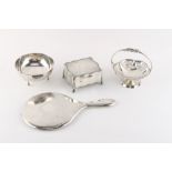 Property of a gentleman - a group of three silver & silver mounted items including a small basket