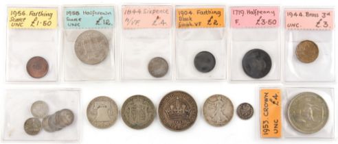 Property of a deceased estate - a small collection of coins including an Australia 1937 silver