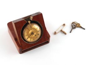 Property of a lady - a Victorian 18ct gold cased open faced mid size pocket watch, the inner case