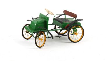 Property of a deceased estate - a pedal car, probably Tri-ang, later green painted, 36ins. (91.