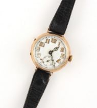 Property of a lady - a gentleman's early 20th century 9ct gold cased wristwatch, with subsidiary