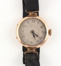 Property of a deceased estate - an early 20th century lady's 9ct gold cased wristwatch, 25mm