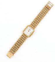 Property of a deceased estate - a Longines gold plated tank cased quartz wristwatch with integral