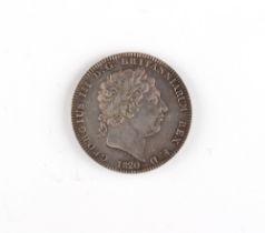 Property of a lady - an 1820 George III silver crown, extremely fine grade.