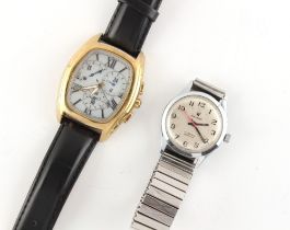 Property of a deceased estate - a Citizen gold plated Eco-Drive calibre 5700 chronograph wristwatch,