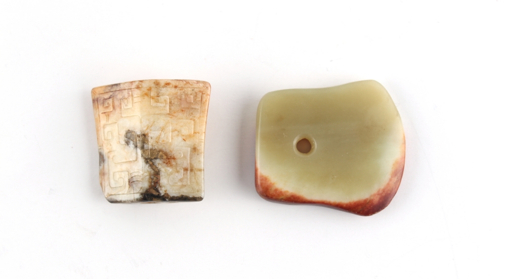 Property of a lady - two small Chinese jade toggles, Ming Dynasty of earlier, the mutton fat example - Image 2 of 4