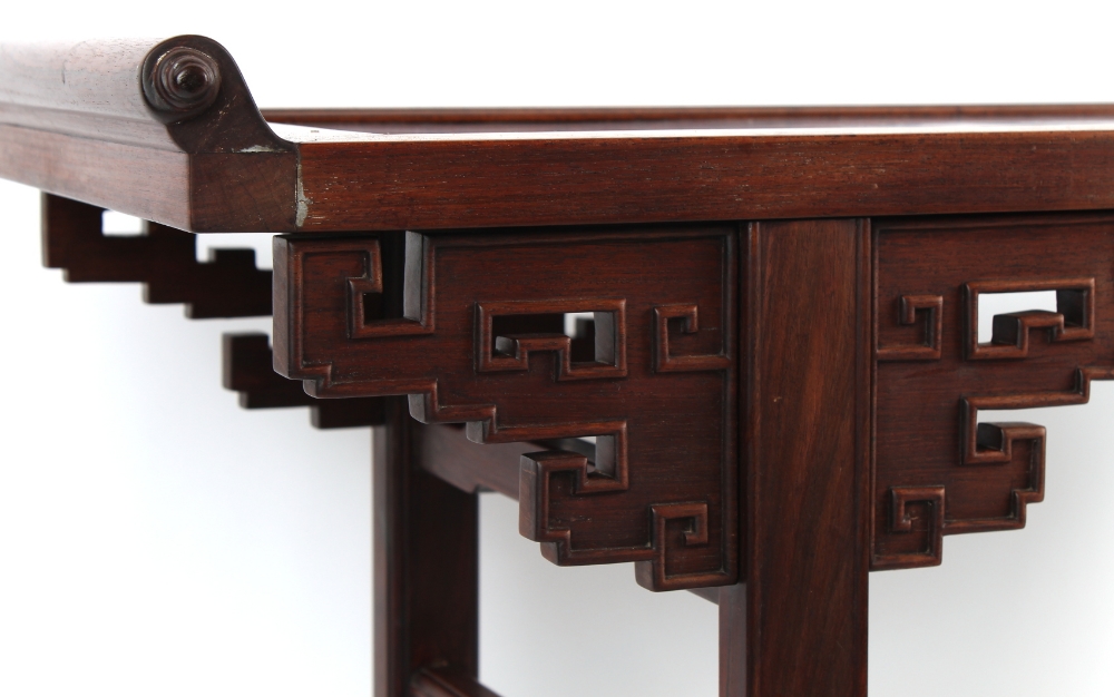 Property of a gentleman - a Chinese hardwood possibly huanghuali recessed-leg altar table, pingtou' - Image 4 of 6