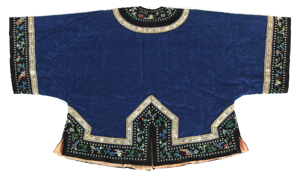 Property of a gentleman - a Chinese lady's blue silk jacket, late 19th / early 20th century, with - Image 2 of 2