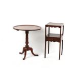 Property of a lady - a George III mahogany circular tilt-top occasional table with turned column &