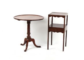 Property of a lady - a George III mahogany circular tilt-top occasional table with turned column &