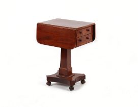 Property of a gentleman - an early 19th century William IV mahogany pedestal work table or