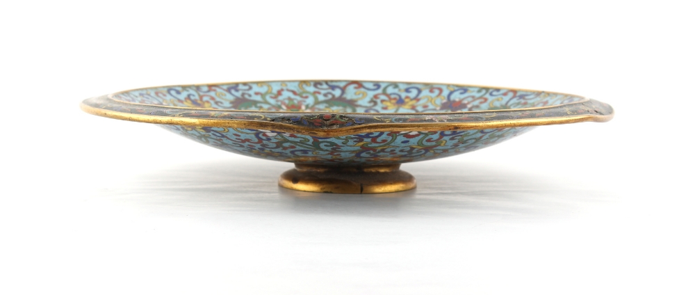 Property of a lady - a Chinese cloisonne pedestal dish, Jiaqing period, early 19th century, - Image 2 of 3