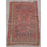 Property of a gentleman - an early 20th century Persian Qashgai rug, decorated with animal figures