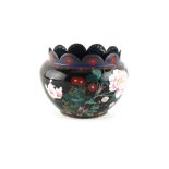 Property of a lady - a late 19th / early 20th century Japanese silver wire cloisonne planter, with