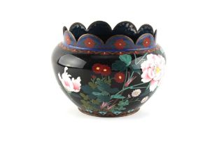 Property of a lady - a late 19th / early 20th century Japanese silver wire cloisonne planter, with