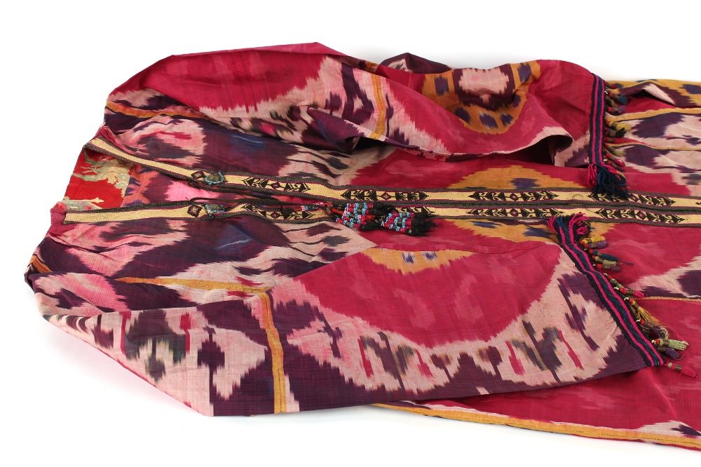 Property of a lady - two Uzbekistan or Afghanistan silk ikat robes or chapans, the larger with - Bild 5 aus 7