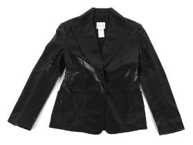 Property of a lady - fashion - CELINE - a lady's black soft lambskin leather jacket, reputedly never