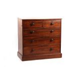 Property of a lady - a Victorian mahogany chest of two short & three long graduated drawers with