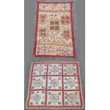 Property of a lady - an Indian silk embroidered cotton hanging, probably Rajasthan, with nine