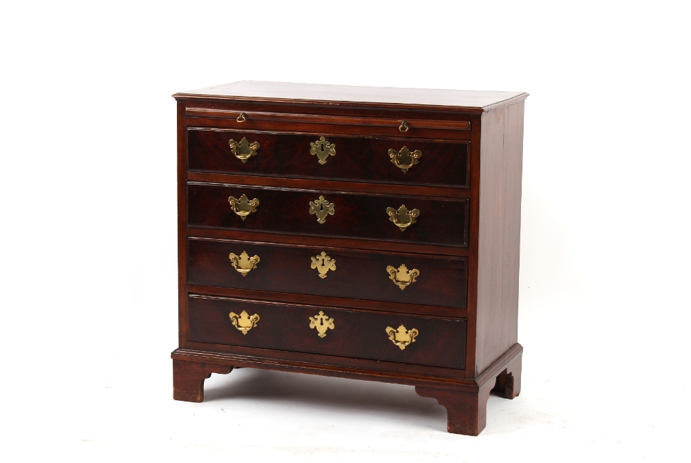 Property of a deceased estate - a small mahogany chest of four long graduated drawers with - Image 2 of 2