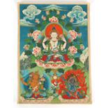 Property of a gentleman - a Tibetan thangka or thangka, late 19th / early 20th century, depicting