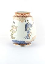 Property of a lady - a late 19th / early 20th century Japanese Kutani vase, painted with three