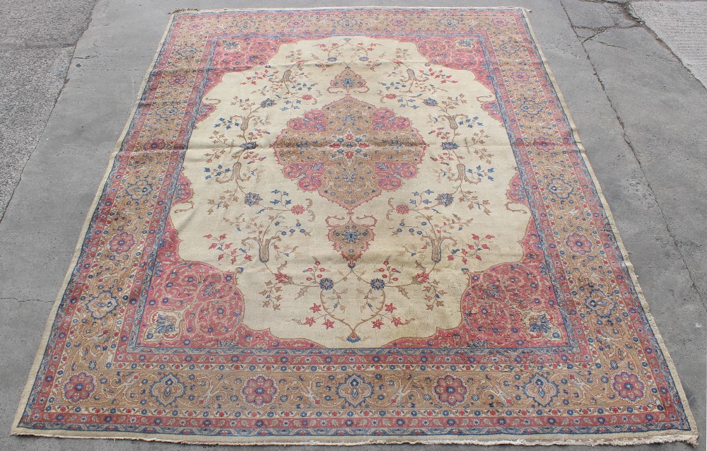 Property of a gentleman - a large Turkish Sparta carpet, 182 by 143ins. (462 by 363cms.).