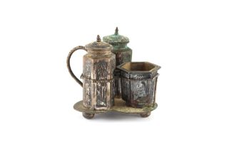 Property of a deceased estate - a late 19th / early 20th century Chinese silver three-piece